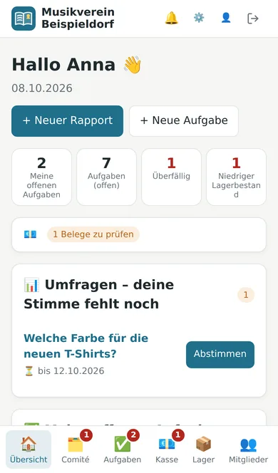 Vereins-App auf dem Handy